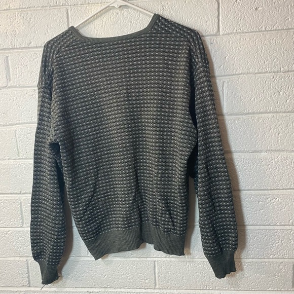 Vintage Made in Italy Maglieria Diclem Virgin Wool Blend V Neck Sweater Green - Picture 4 of 11